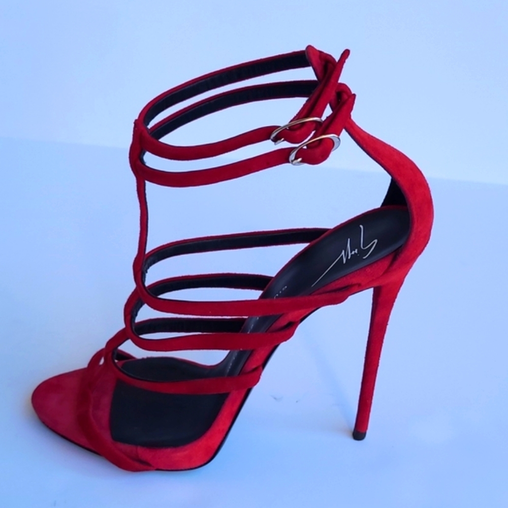 Red Strappy Stiletto Sandal - Women